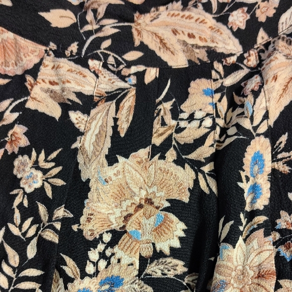 Sezane Black and Gold Floral Midi Skirt - Picture 4 of 4